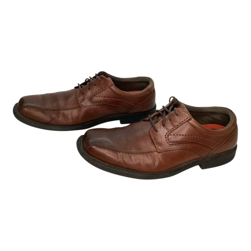 Rockport Style Leader 2 Bike Toe‎ Oxford Brown Leather Shoes Men's Size 10 M